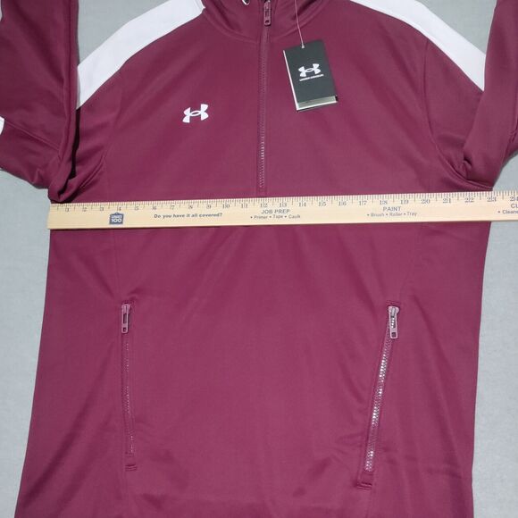 Under Armour Storm Fleece Hoodie Men's Large Maroon White Sweatshirt Sweater NEW - Picture 9 of 14